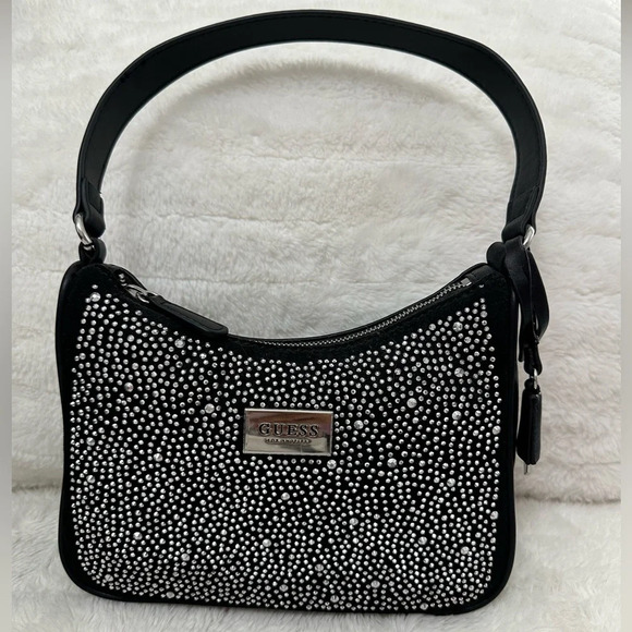 Guess Women Handbag Purse Alcey Mini Black - Picture 1 of 5